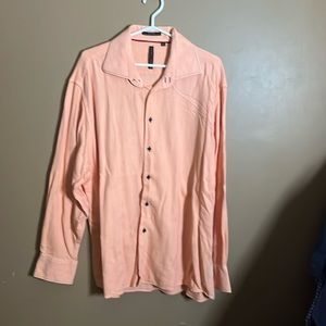 Vertical long sleeve dress shirt soft orange. L4